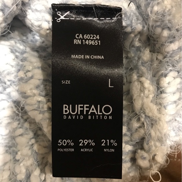 NWT Soft Delicate Knit Sweater by Buffalo David Bitton - Large - Gray & White - Picture 14 of 14